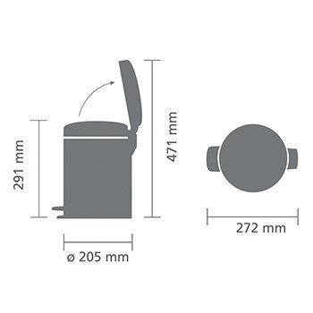 Brabantia šiukšliadėžė NewIcon, 5 l, šviesiai pilka цена и информация | Šiukšliadėžės | pigu.lt