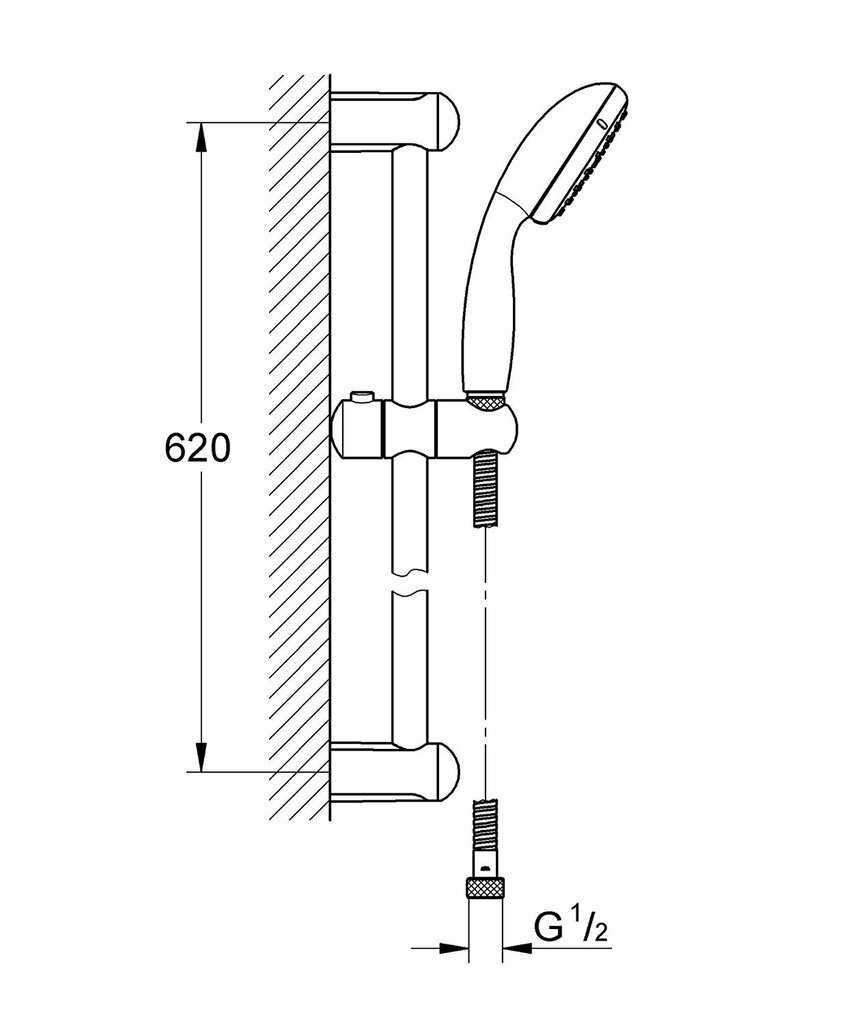 GROHE Tempesta Classic dušo komplektas 27853001 цена и информация | Dušo komplektai ir panelės | pigu.lt