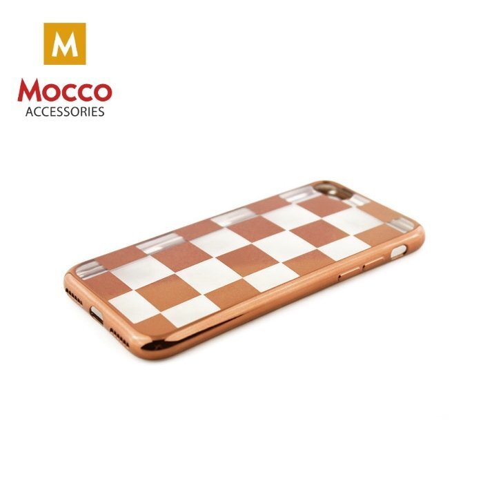 Apsauginis dėklas Mocco ElectroPlate Chess Case, skirtas Apple iPhone 6 Plus / 6S Plus rožiniai - auksinis kaina ir informacija | Telefono dėklai | pigu.lt