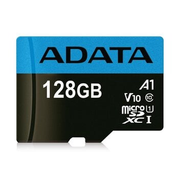 Карта памяти ADATA Premier 128 GB microSDXC UHS-I, класс 10 + адаптер цена и информация | Карты памяти для телефонов | pigu.lt