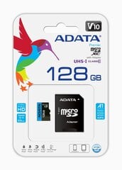 Atminties kortelė ADATA Premier 128 GB microSDXC UHS-I, klasė 10 + adapteris kaina ir informacija | ADATA Mobilieji telefonai ir jų priedai | pigu.lt