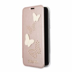 Флип-кейс Guess Studs and Sparkle для Apple iPhone X, розовый/золотой цена и информация | Guess Мобильные телефоны, Фото и Видео | pigu.lt