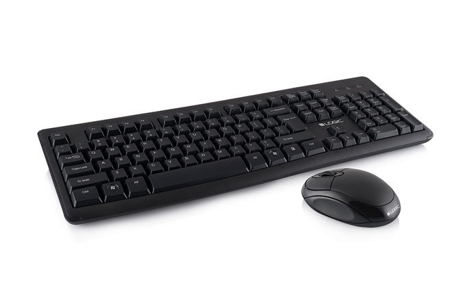 Belaidė klaviatūra + pelė Logic LKM-101 W kaina ir informacija | Klaviatūros | pigu.lt