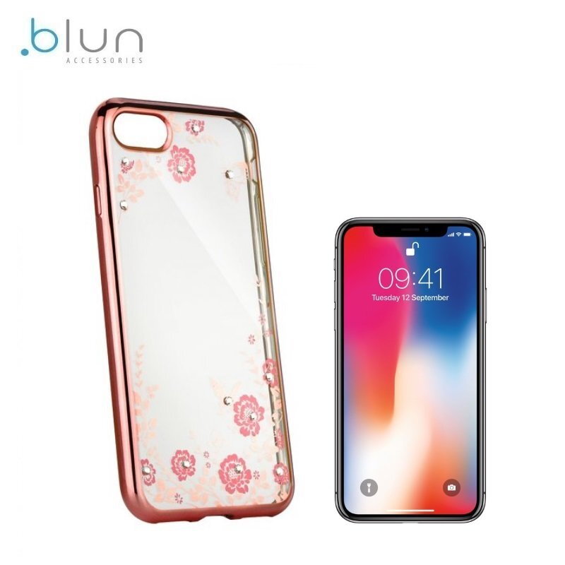 Blun Diamond silikoninis nugarėlės dangtelis telefonui Apple iPhone X / iPhone 10, Rožinis kaina ir informacija | Telefono dėklai | pigu.lt