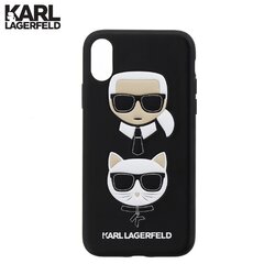 KLHCPXKICKC Karl Lagerfeld Karl and Choupette Hard Case Black for iPhone X / XS цена и информация | Чехлы для телефонов | pigu.lt