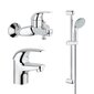 Grohe Euroeco praustuvo, vandens maišytuvo ir dušo komplektas, chromas 32743000, 27853000, 32734000 цена и информация | Dušo komplektai ir panelės | pigu.lt