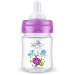 Antikolinis buteliukas su silikoniniu žinduku Bayby, 0 mėn., 120 ml, violetinė kaina ir informacija | Buteliukai kūdikiams ir jų priedai | pigu.lt