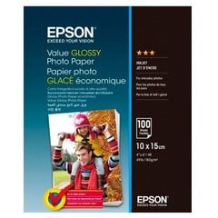 "epson value glossy photo paper", c13s400039, фотобумага, глянцевая, белая, 10x15 см, 183 г/м2, 100 шт, струйная цена и информация | Аксессуары для фотоаппаратов | pigu.lt