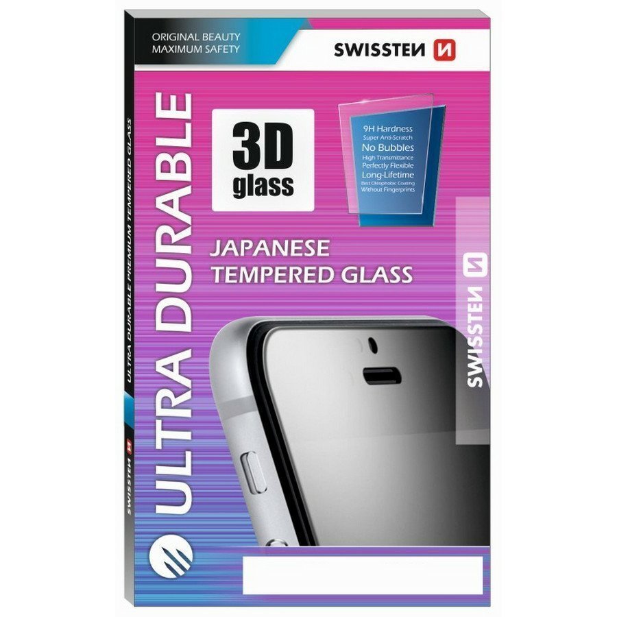 Swissten Premium 9H itin patvarus 3D japoniškas apsauginis grūdintas ekrano stiklas telefonui Samsung G950 Galaxy S8, juodas kaina ir informacija | Apsauginės plėvelės telefonams | pigu.lt