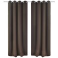 Ночные шторы с металл. петлями, 2шт, 135x175см, коричневые