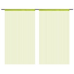 Веревочные шторы, 2 шт., 100x250 см, зеленые цена и информация | Шторы, занавески | pigu.lt