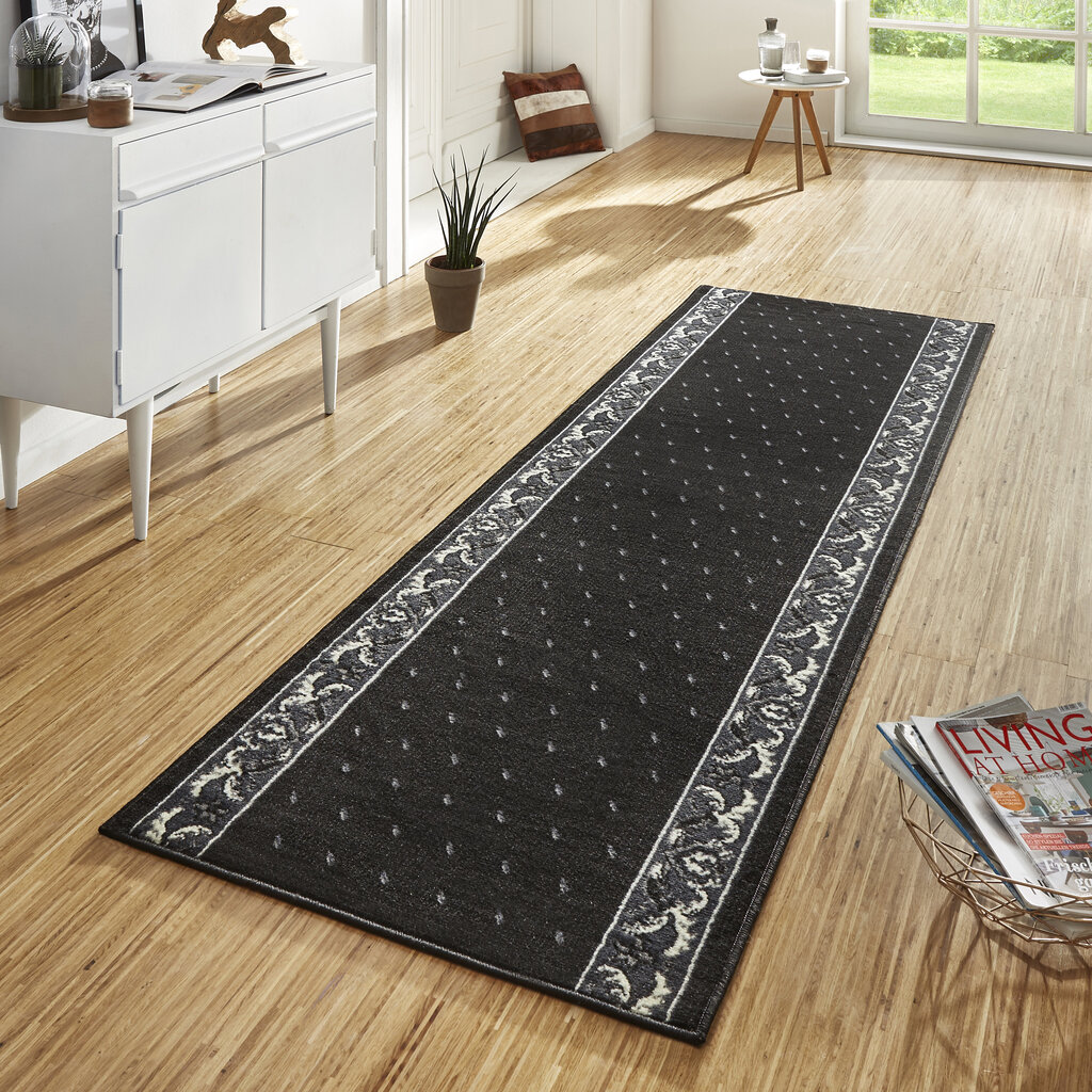 Hanse Home kiliminis takas  Floret Black, 80x200 cm   kaina ir informacija | Kilimai | pigu.lt