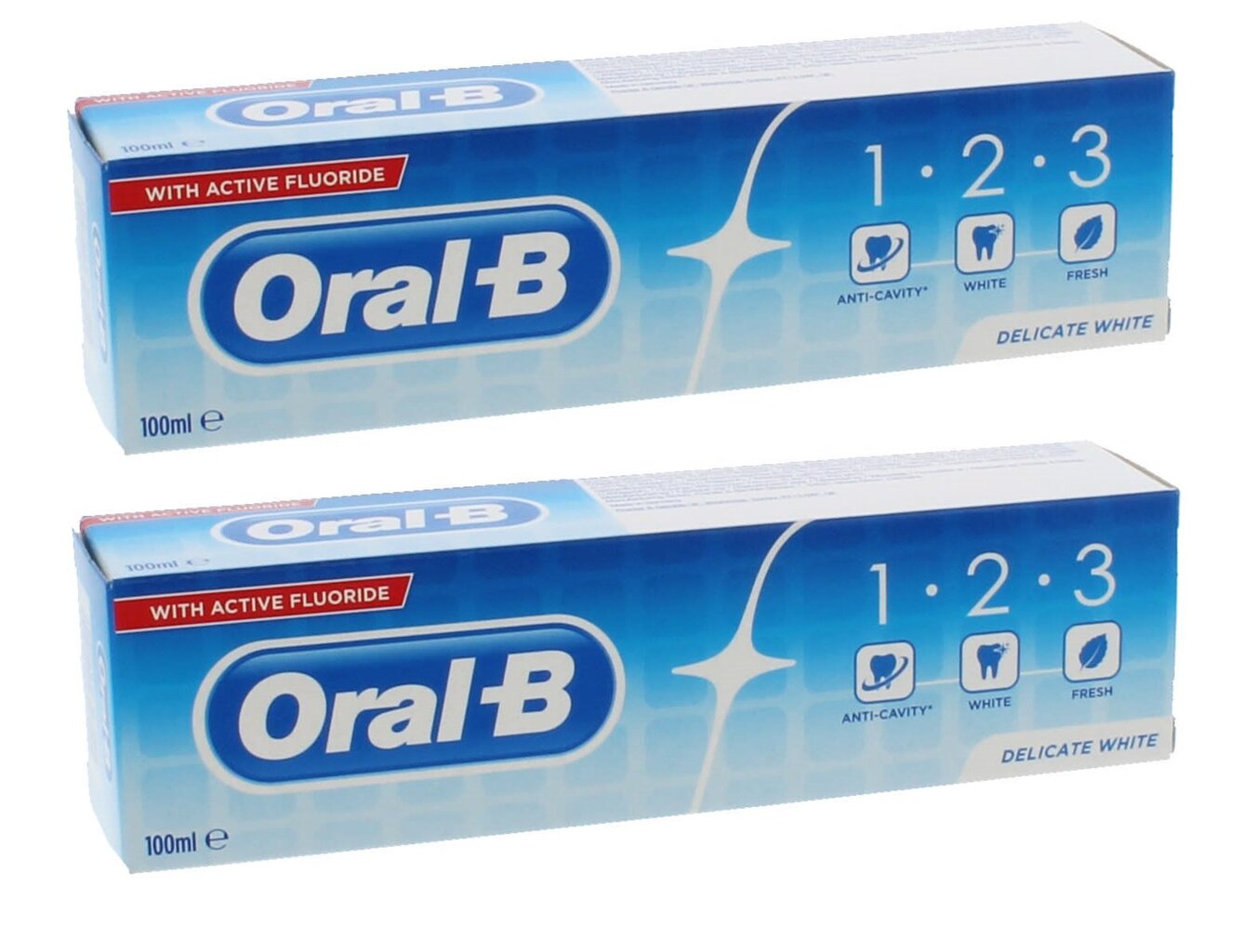 Dantų pasta Oral-B 123 Delicate White 100 ml цена и информация | Dantų šepetėliai, pastos | pigu.lt