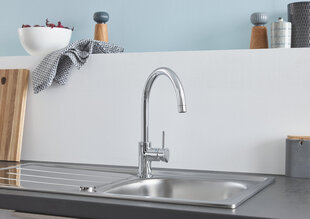 Grohe BauClassic plautuvės maišytuvas aukštu snapeliu ir pilnu apsisukimo kampu 31535000 kaina ir informacija | Virtuvės maišytuvai | pigu.lt