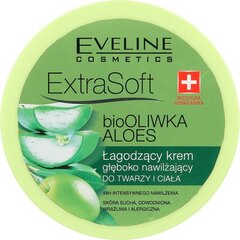 Увлажняющий крем для тела и лица с оливковым маслом Eveline Extra Soft 175 мл цена и информация | Кремы, лосьоны для тела | pigu.lt