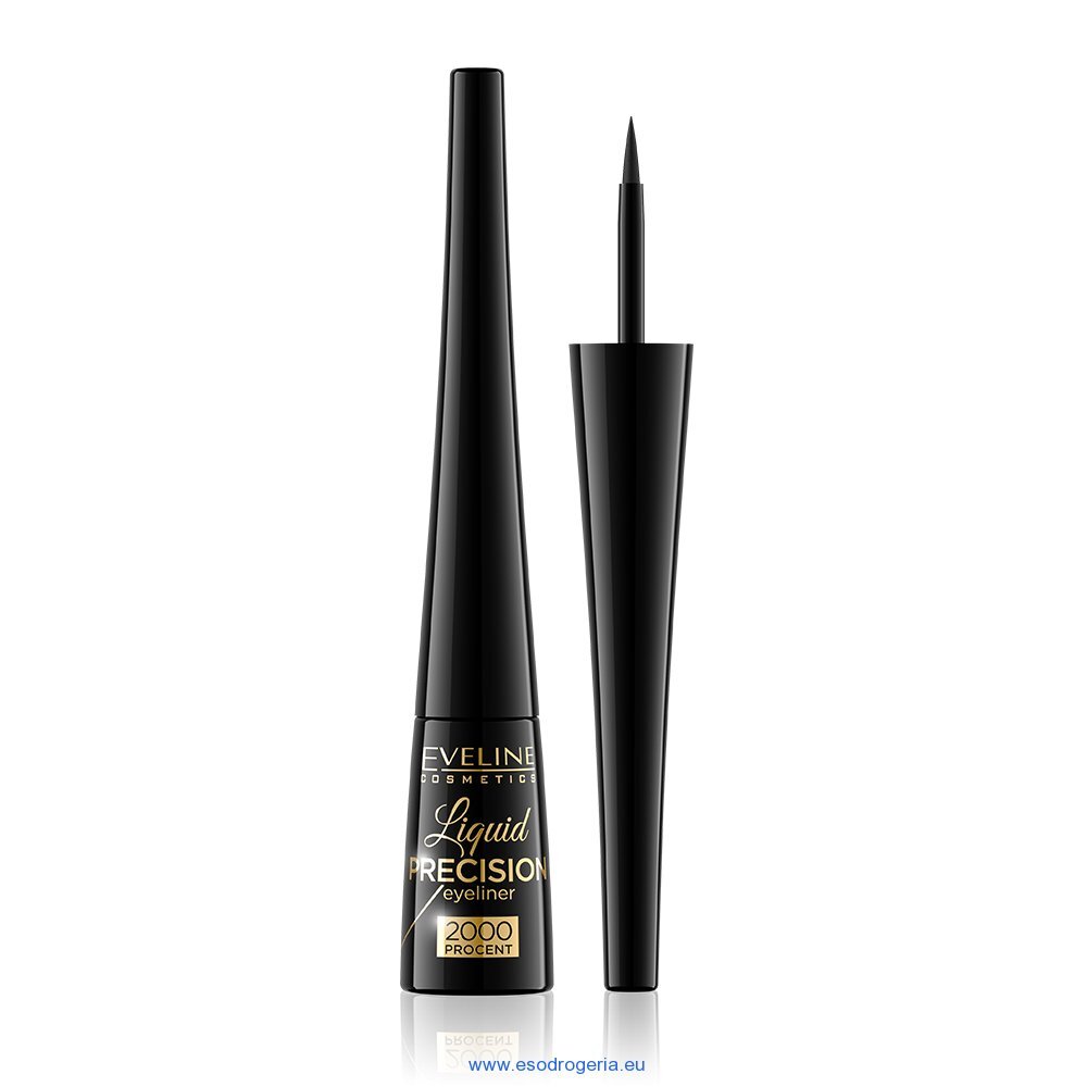 Skystas akių kontūro apvadas Eveline Liquid Precision 2000 4 ml, Matt Black цена и информация | Akių šešėliai, pieštukai, blakstienų tušai, serumai | pigu.lt