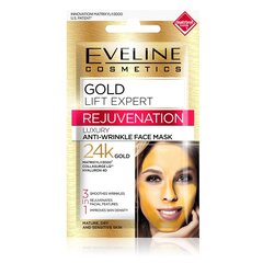 Маска для лица Eveline Gold Lift Expert 3 в 1, 7 мл цена и информация | Маски для лица, патчи для глаз | pigu.lt