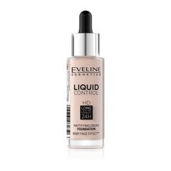 Makiažo pagrindas Eveline Liquid Control HD Mattifying Drops 32 ml, 005 Ivory kaina ir informacija | Makiažo pagrindai, pudros | pigu.lt