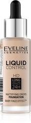 Makiažo pagrindas Eveline Liquid Control HD Mattifying Drops 32 ml, 010 Light Beige kaina ir informacija | Makiažo pagrindai, pudros | pigu.lt