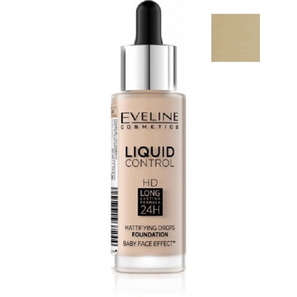 Makiažo pagrindas Eveline Liquid Control HD Mattifying Drops 32 ml, 010 Light Beige цена и информация | Makiažo pagrindai, pudros | pigu.lt