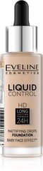 Makiažo pagrindas Eveline Liquid Control HD Mattifying Drops 32 ml, 015 Light Vanilla kaina ir informacija | Makiažo pagrindai, pudros | pigu.lt