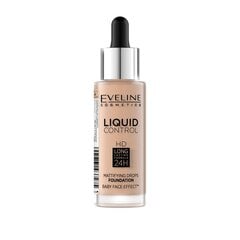 Makiažo pagrindas Eveline Liquid Control HD Mattifying Drops 020 Rose Beige 32 ml kaina ir informacija | Makiažo pagrindai, pudros | pigu.lt