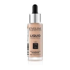 Eveline Liquid Control HD Mattifying Drops Foundation make-up 040 Warm Beige 32 мл цена и информация | Пудры, базы под макияж | pigu.lt