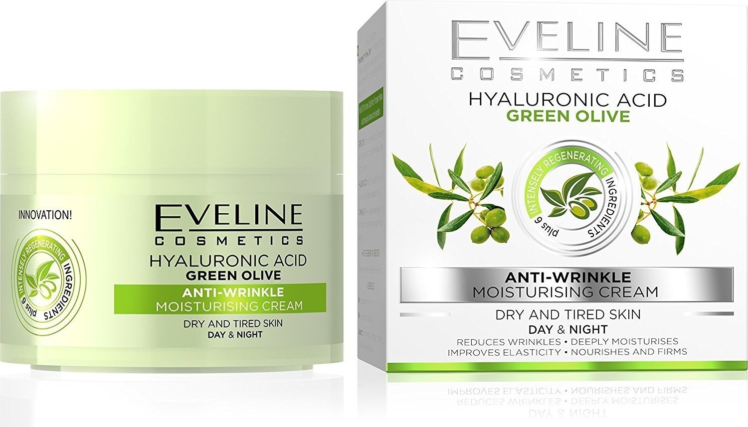 Drėkinamasis kremas su alyvuogių lapų ekstraktu Eveline Nature Line 3D Green Olive 50 ml цена и информация | Veido kremai | pigu.lt