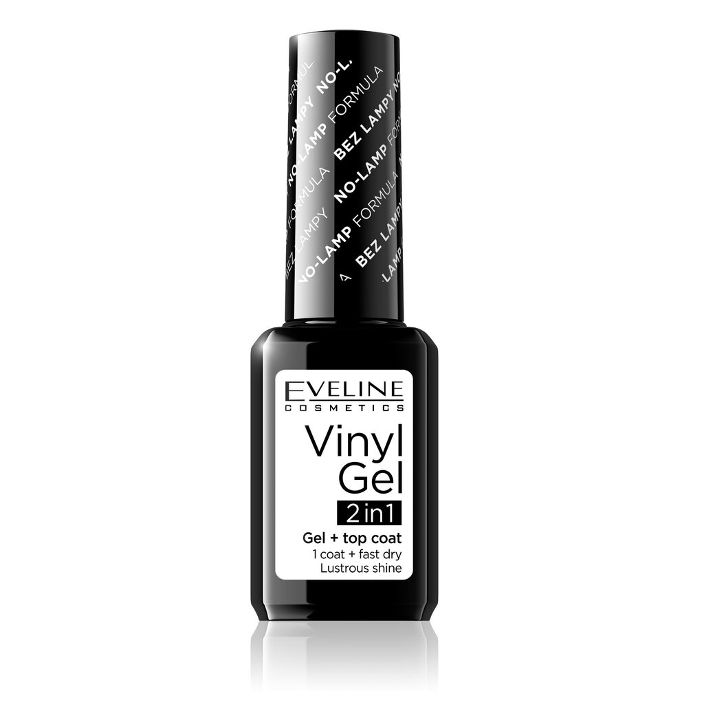 Gelinis nagų lakas Eveline Vinyl Gel + Top Coat 2in1 12 ml, 200 kaina ir informacija | Nagų lakai, stiprintojai | pigu.lt