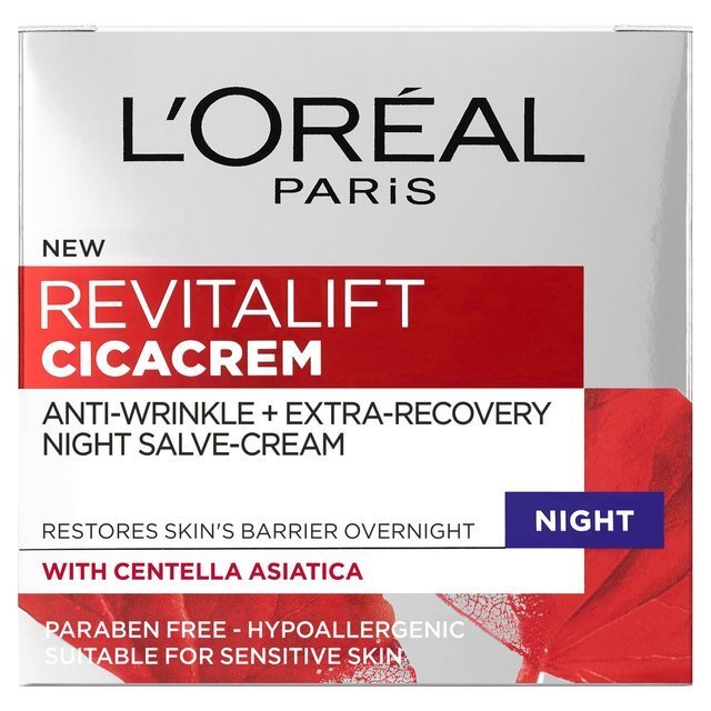 Naktinis veido kremas nuo senėjimo požymių L'Oreal Paris Revitalift Cicacream Anti-Aging & Repairing Wrap-Cream 40 ml kaina ir informacija | Veido kremai | pigu.lt