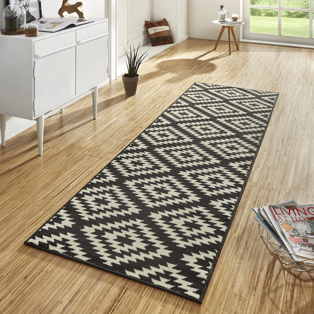 Hanse Home kiliminis takas  Nordic Black, 80x400 cm   kaina ir informacija | Kilimai | pigu.lt