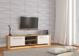 TV staliukas Helix, ąžuolo/baltos spalvos kaina ir informacija | TV staliukai | pigu.lt