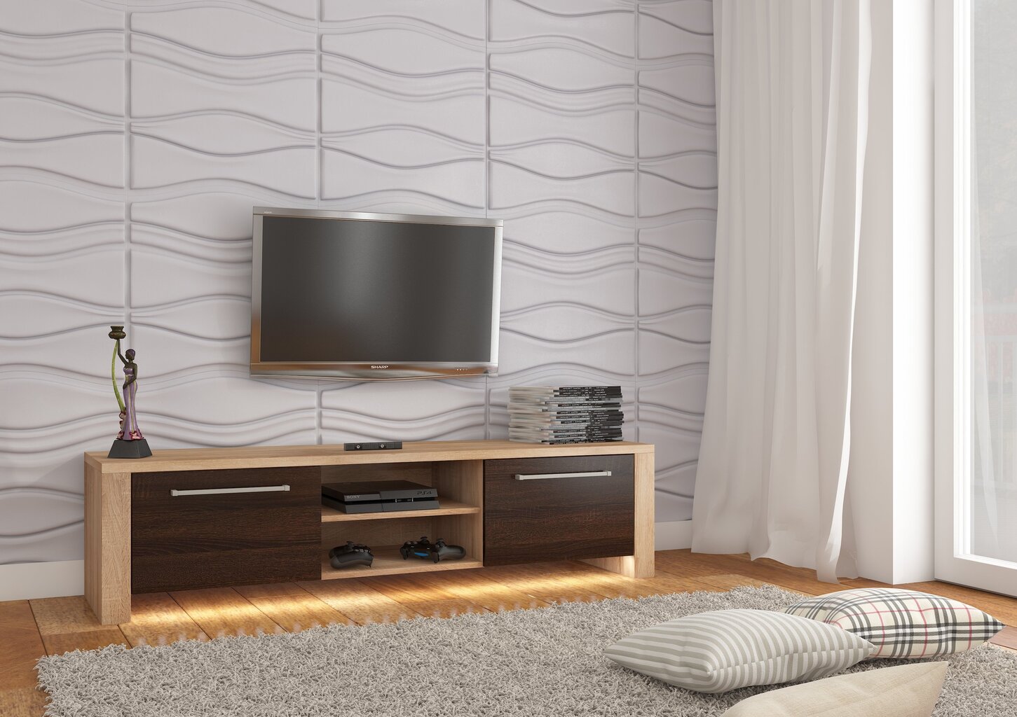 TV staliukas Helix, ąžuolo/rudos spalvos kaina ir informacija | TV staliukai | pigu.lt