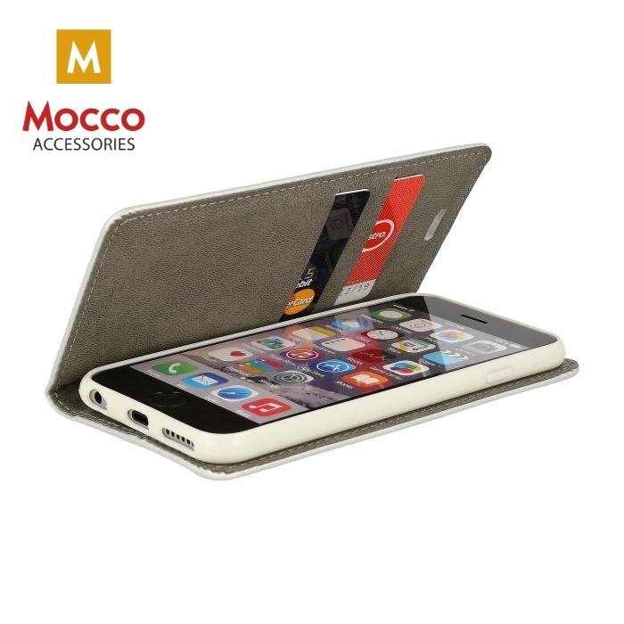Telefono dėklas Mocco Smart Modus Book Case, skirtas Samsung J730 Galaxy J7 (2017) telefonui, sidabrinis kaina ir informacija | Telefono dėklai | pigu.lt
