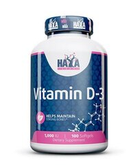 Maisto papildas Haya Labs Vitamin D-3 100 kaps. kaina ir informacija | Haya Labs Maisto papildai, preparatai, funkcinis maistas sportui | pigu.lt