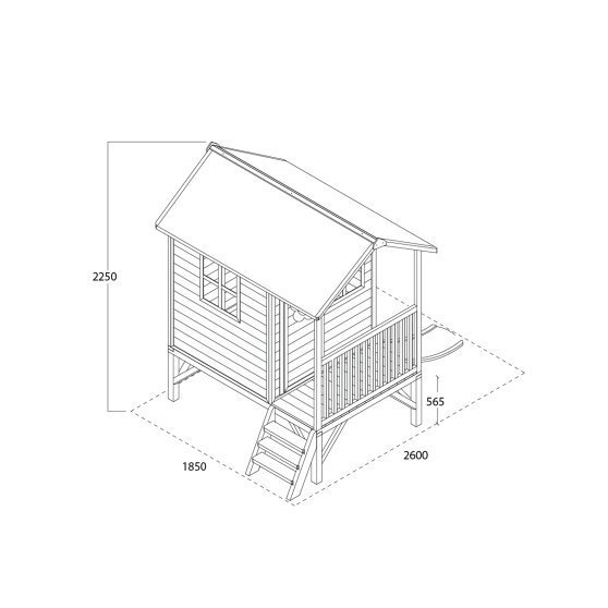 Medinis žaidimų namelis "Loft 300", raudonas EXIT (FSC 100%) цена и информация | Vaikų žaidimų nameliai | pigu.lt