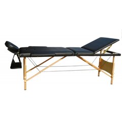 Sulankstomas trijų zonų masažo stalas, juodas kaina ir informacija | Masažo reikmenys | pigu.lt