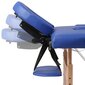 Sulankstomas masažo stalas, medinis rėmas, 3 zonų, mėlynas цена и информация | Masažo reikmenys | pigu.lt