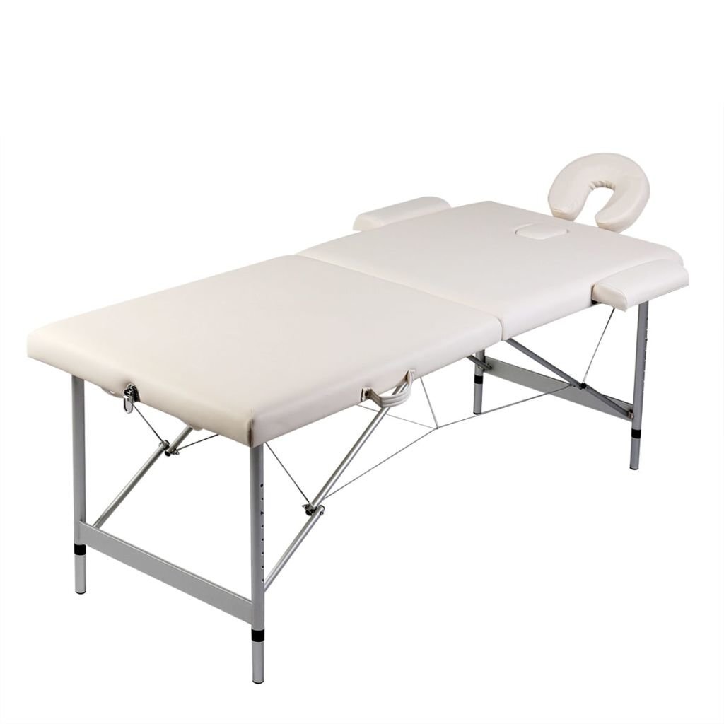 Sulankstomas masažo stalas, smėlio spalvos цена и информация | Masažo reikmenys | pigu.lt