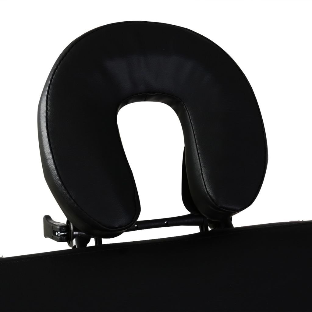 vidaXL Sulankstomas masažinis stalas, juodas, aliuminis, 2 zonų  цена и информация | Masažo reikmenys | pigu.lt