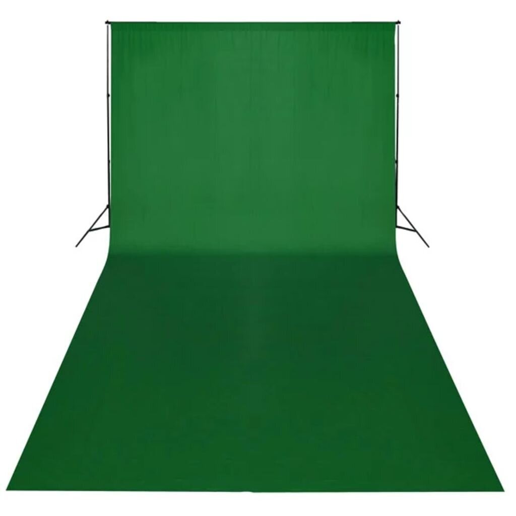 vidaXL Medvilninis fonas, žalias, 600x300 cm, 190008 kaina ir informacija | Fotografijos apšvietimo įranga | pigu.lt