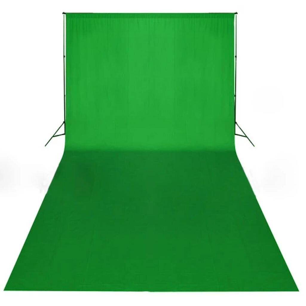 vidaXL Medvilninis fonas, žalias, 600x300 cm, 190008 kaina ir informacija | Fotografijos apšvietimo įranga | pigu.lt