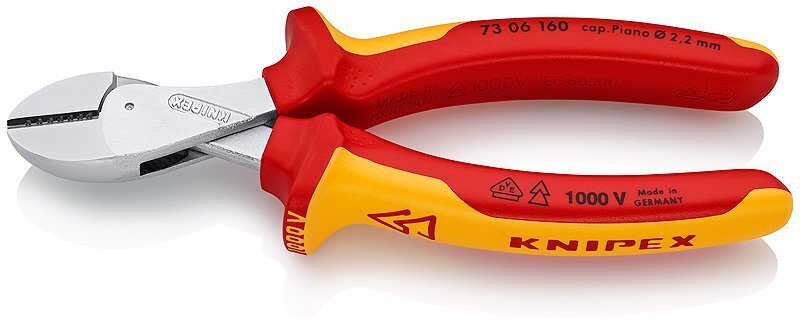 Šoniniai pjaustytuvai X-Cut 160 mm VDE, Knipex kaina ir informacija | Mechaniniai įrankiai | pigu.lt