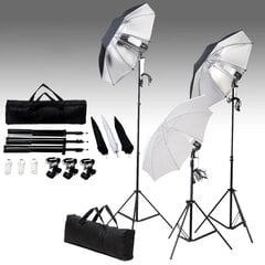 Комплект для освещения студии: 24 Вт светильники, штативы и зонтики цена и информация | Осветительное оборудование для фотосъемок | pigu.lt