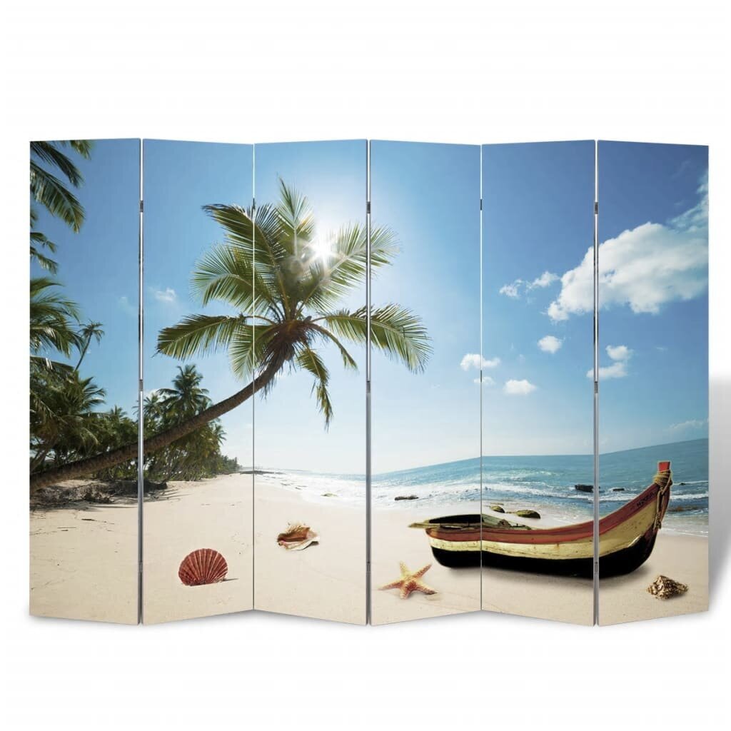 Kamb. pertvara, sulankst., 217x170 cm, paplūdimio paveikslėlis kaina ir informacija | Širmos, kambario pertvaros | pigu.lt