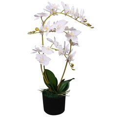 Dirbtinė orchidėja su vazonu, 65 cm, balta kaina ir informacija | Dirbtinės gėlės | pigu.lt