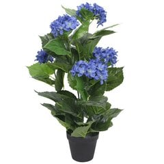 Искусственная гортензия с вазоном, 60 см, синяя цена и информация | Искусственные цветы | pigu.lt
