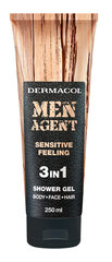 Гель для душа для мужчин Dermacol Men Agent Sensitive Feeling, 250 мл цена и информация | Масла, гели для душа | pigu.lt