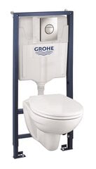 WC komplektas Grohe Bau Ceramic: potinkinis rėmas + Grohe Bau + mygtukas + lėtaeigis dangtis 39499000 kaina ir informacija | Klozetai | pigu.lt