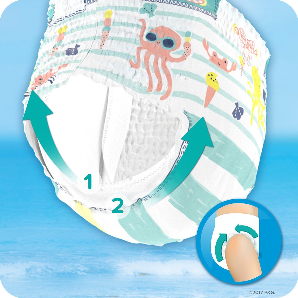 Sauskelnės-kelnaitės PAMPERS Pants Splashers, 4 dydis 9 - 15 kg, 11 vnt. kaina ir informacija | Sauskelnės | pigu.lt